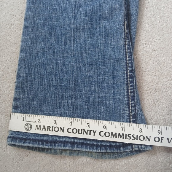 Hydraulic Lola Curvy Almost Bootcut Jeans Women 17/18 Blue Denim Distressed - Picture 9 of 15